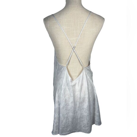 Victoria’s Secret Silver Shimmer Jacquard Floral Satin Intimates Slip Dress - Picture 7 of 10